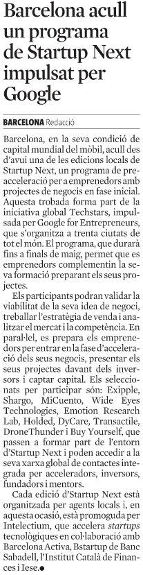 dronethunder's tweet photo. We are so proud to participate at  @StartupNextBCN !! #disruptive #startups https://t.co/0AmQH3Xo5Z