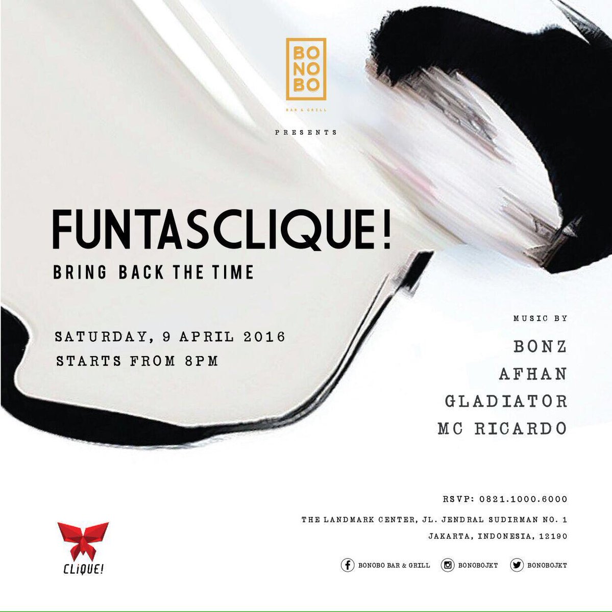 CLIQUEtwit's tweet photo. Hello @michellejoan_,you're invited to our new chapter of #FUNTASCLIQUE! this Saturday w/ @CLIQUEprod_ at @BoNoBojkt https://t.co/FMPB9922bN