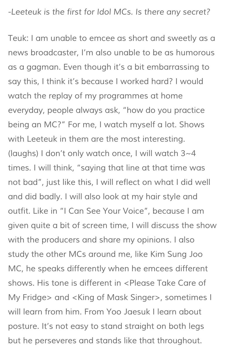 TeukWingsINTL's tweet photo. [FULL ENG TRANS] XP Star Talk: "#Leeteuk, So Far So Good" For full trans: https://t.co/3dczmFOgeR cr. @jungsoostan_ https://t.co/neqbmRDlep