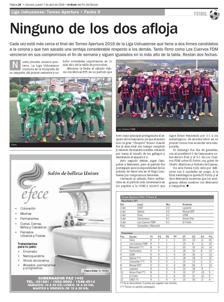MZLDeportes's tweet photo. #ElDeporteEnEDFM Jueves 7 de Abril cc @afa #LUF #Apertura2016 @FerroTdF @LosCuervosFDM https://t.co/l3Wev9Ydt2