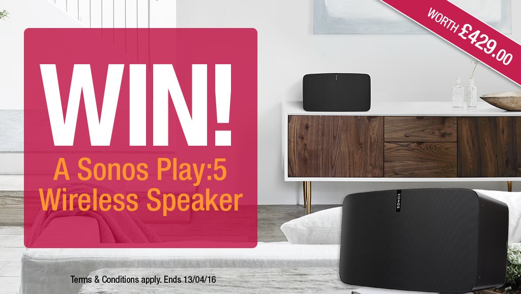 HughesDirect's tweet photo. Take advantage of the ultimate listening experience with a @Sonos Play:5! Follow us @HughesDirect &amp; RT to enter 🍀🎁 https://t.co/SSufQC7iDR