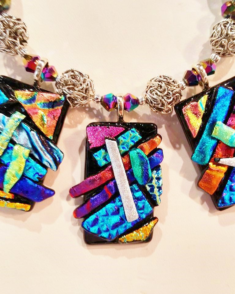 blairjewels's tweet photo. Fun, new #dichroicglass #jewelry!  Great new #style for #summer.  #necklaces  #glassjewelry #blairessentials https://t.co/LsGCMNBPWJ