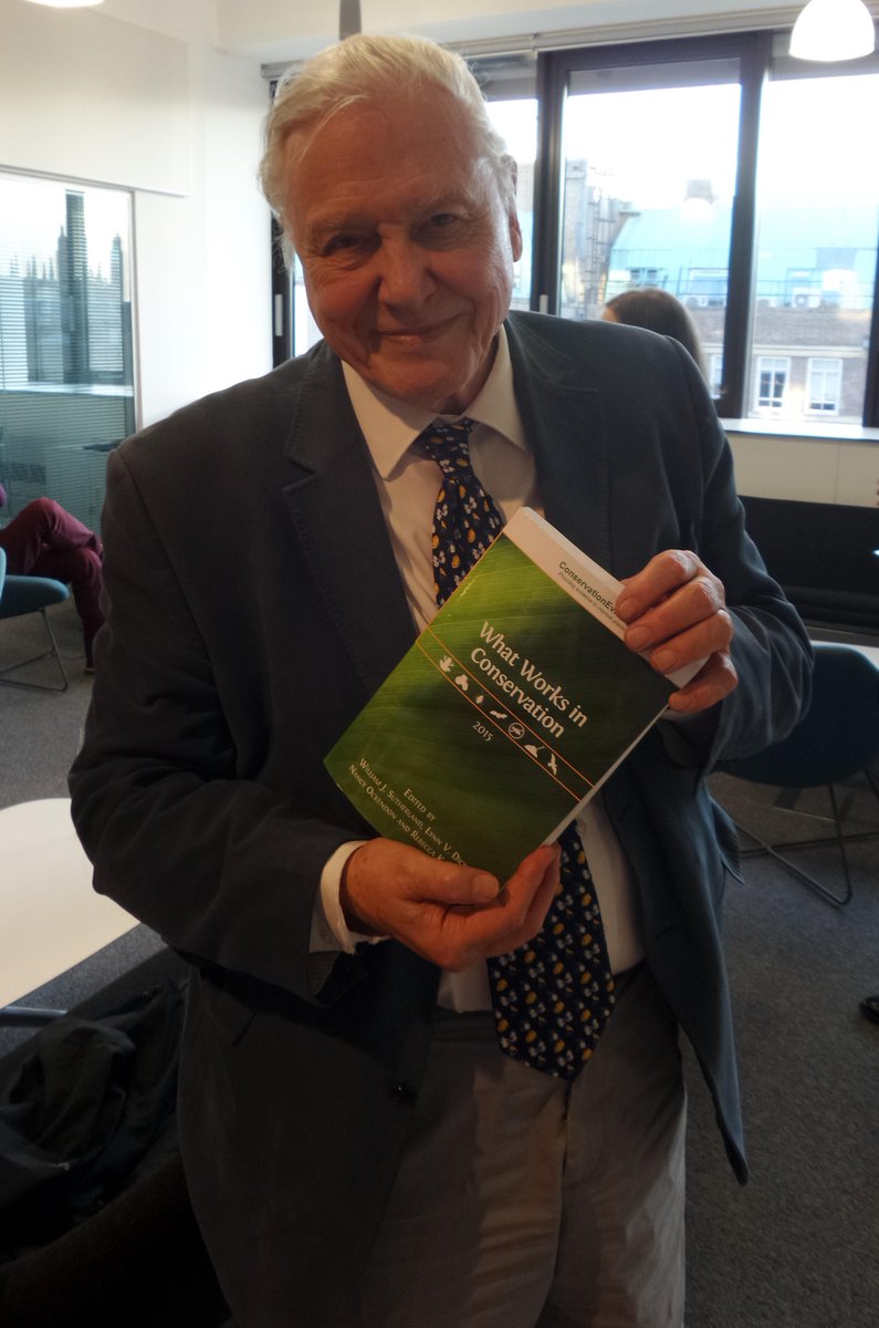 #DavidAttenborough &amp; What Works! Download free copy here: conservationevidence.com <a href="/ConservEvidence/">Conservation Evidence</a> <a href="/Bill_Sutherland/">Bill Sutherland</a>