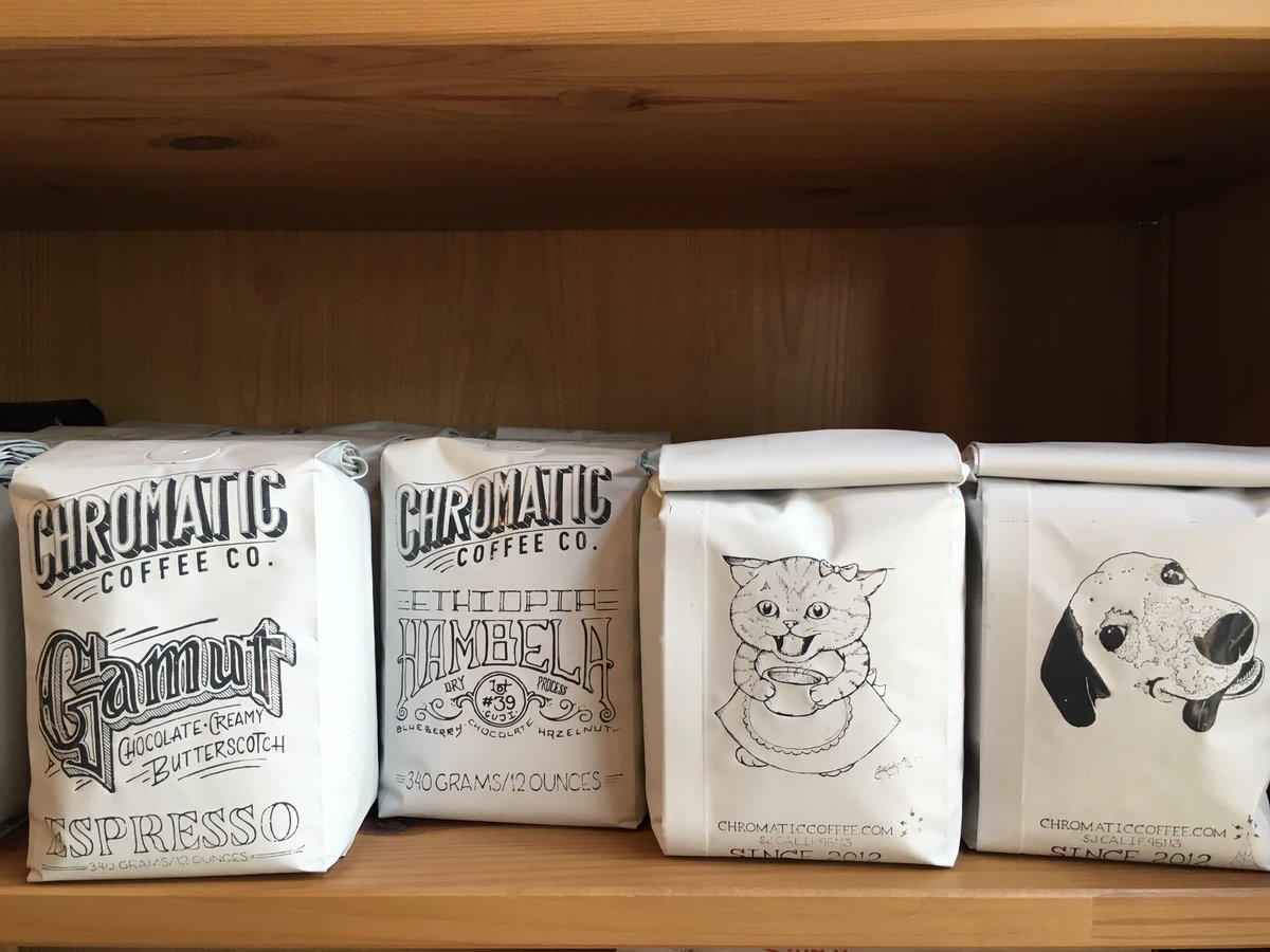 New art work on <a href="/ChromaticCoffee/">Chromatic Coffee Co.</a>  coffee bags :)