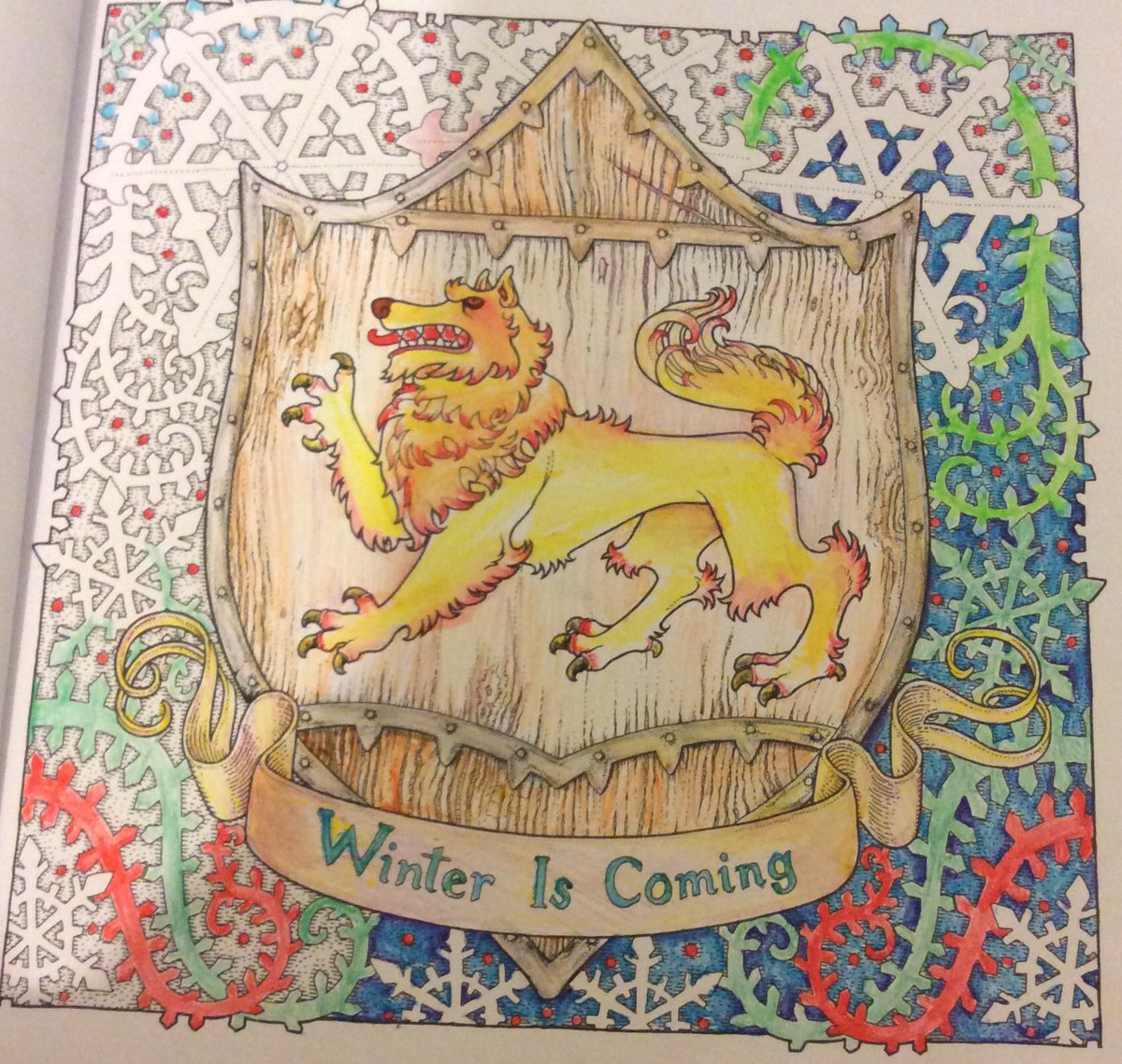 Burnt_Script's tweet image. This was my valentines present #GOT #winteriscoming #adultcolouringbooks