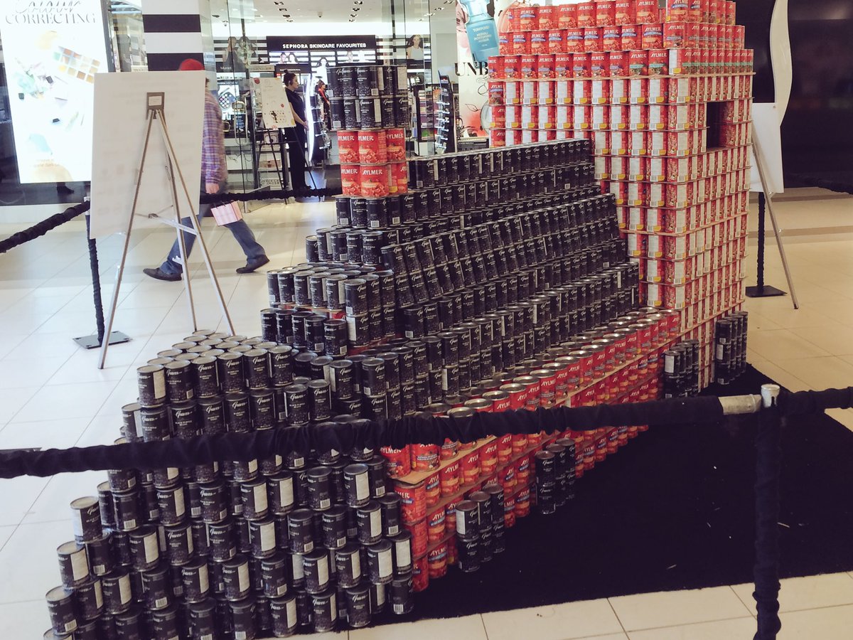 CFChamplain's tweet photo. The Rotary team has built a train for the @MonctonCan event! Impressive! #Canstruction #Dieppe #Moncton https://t.co/GnFxVFTdKO