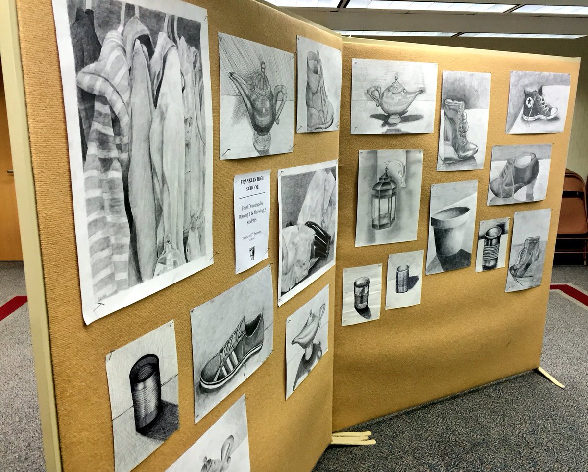Rheault_ism's tweet photo. Just hung Drawing 1 &amp; 2 "Tonal" pieces @LivoniaDistrict BOE. Strong pieces. @fhspatriots #qualityboard #value ✏️ https://t.co/4WUecysdkc