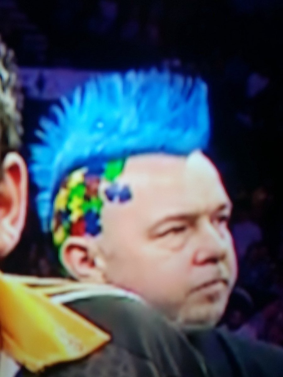 vickyhannington's tweet photo. @SkySportsDarts Loving Peter Wright's hair tonight, something very close to my heart #autismawareness @Autism https://t.co/dzLgRk4SIe