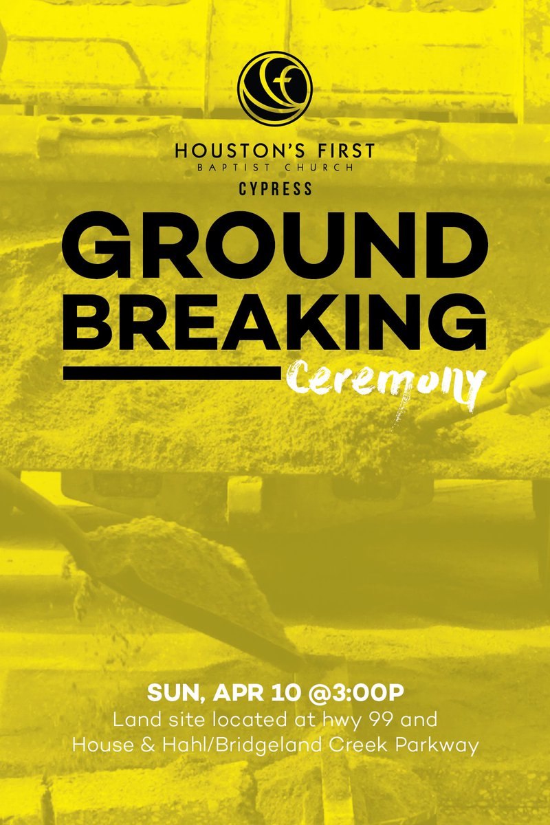 danahaddad21's tweet photo. @HFBCCypress Groundbreaking Info for this Sunday, 3pm, wear boots and sunscreen! https://t.co/Mpcsn09Ekg
