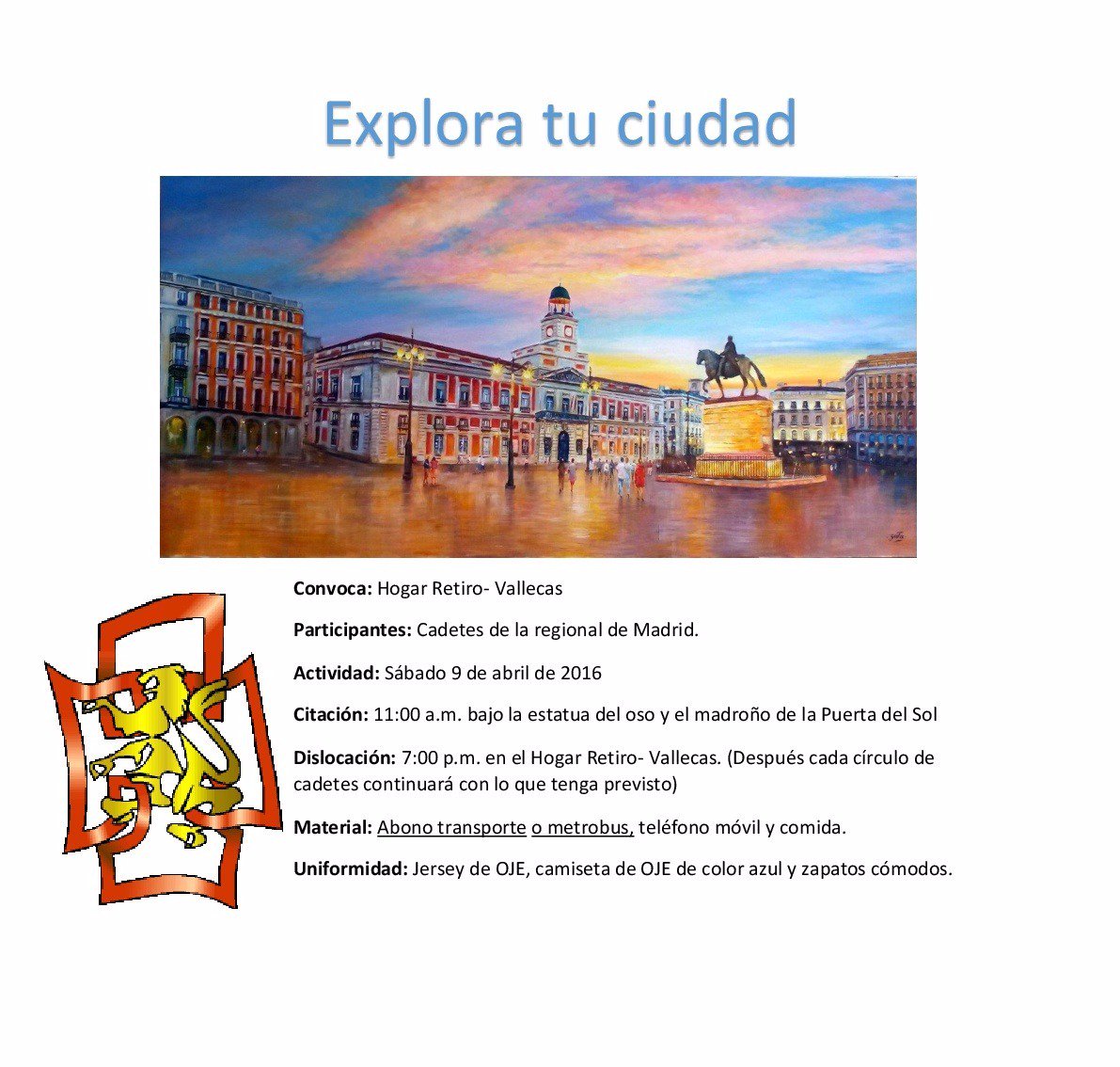 OJERetiro's tweet photo. Esta será la actividad de cadetes de este sábado https://t.co/QAJPLl1Vzz