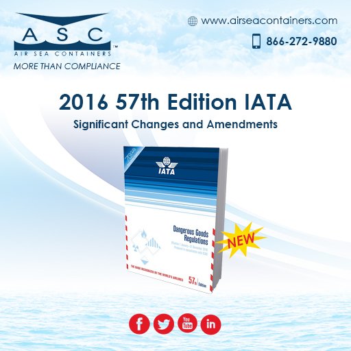 AirSeaContainer's tweet photo. Download NOW! Significant Changes and Amendments
2016 #IATA 56th Edition #DangerousGoods
https://t.co/npwXFkPe3H https://t.co/oCR2aeY6mn