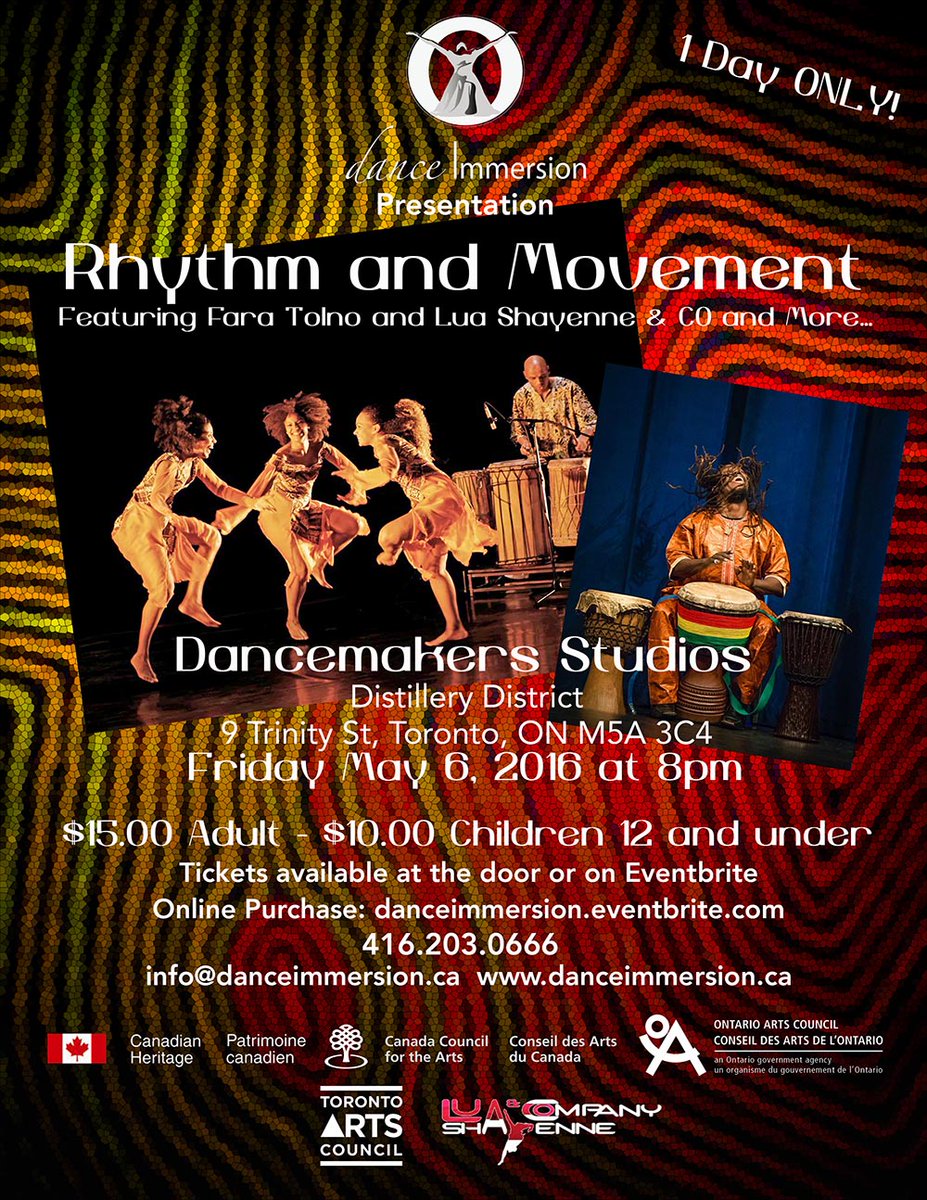 danceImmersion's tweet photo. Join us May 6, 8pm for #RhythmandMovement featuring @LuaShayenne @FaraTolno and More. https://t.co/SAnlLM5E7S