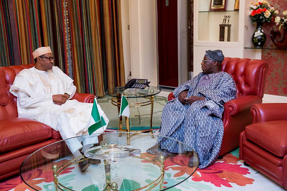 NTANewsNow's tweet photo. President Muhammadu Buhari received Former President of Nigeria, Chief Olusegun Aremu Obasanjo in Statehouse today https://t.co/Vt2ILvRGkn