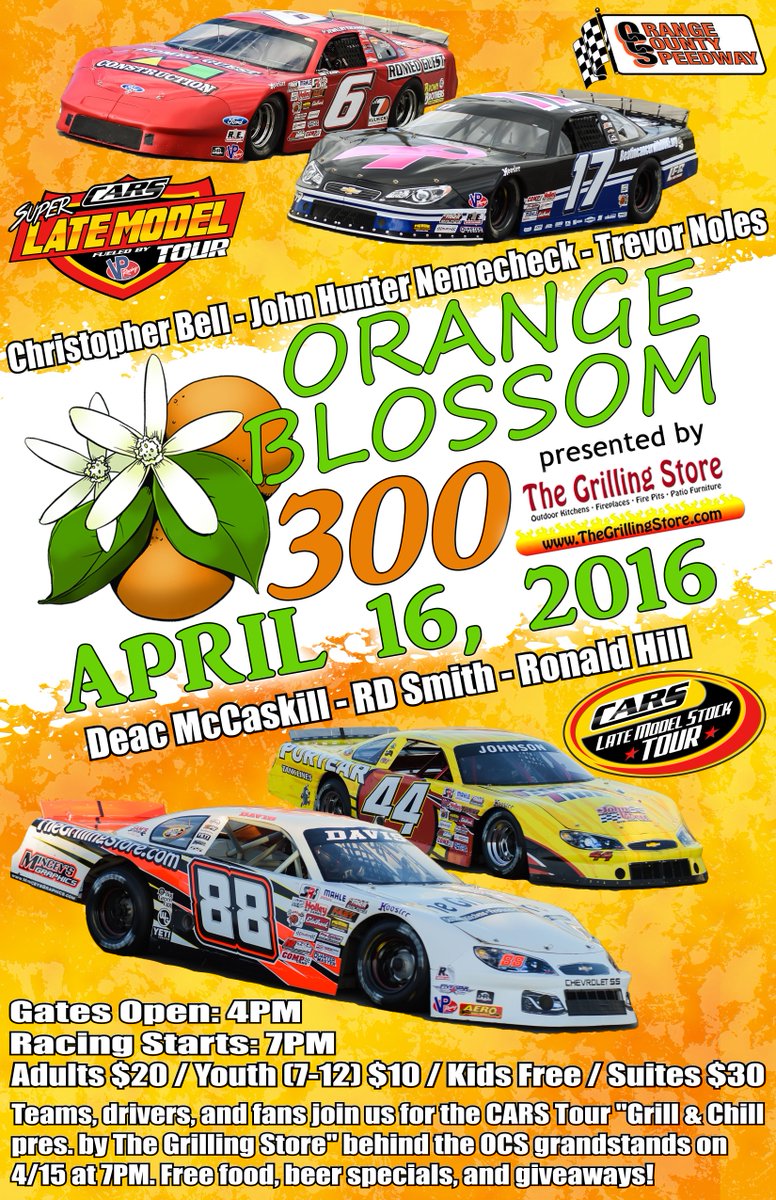 CARSTour's tweet photo. Time to head to the best track on the 2016 schedule! @CARSTour #OrangeBlossom300 @OCS_Track SAT APRIL 16! https://t.co/ppxMUv3bFh
