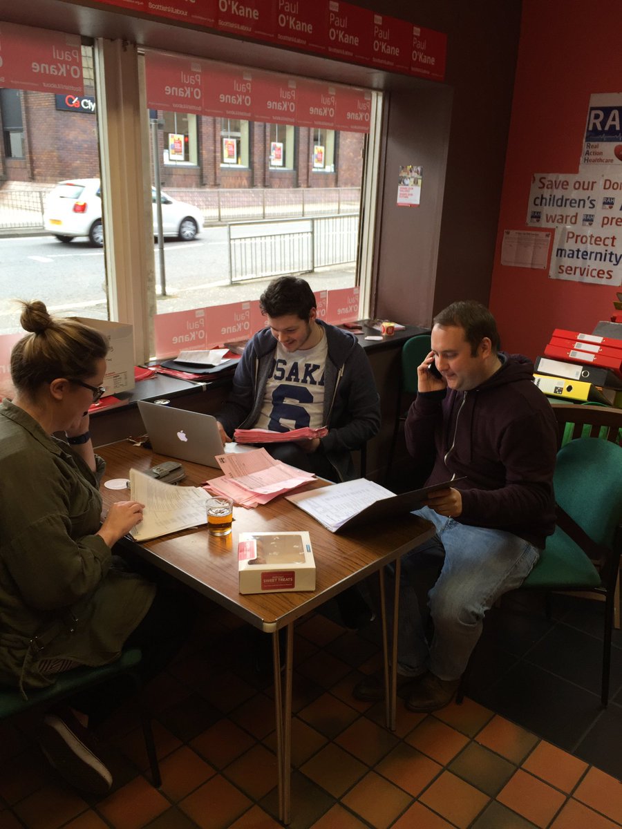 PFOKane's tweet photo. A hive of activity here in Johnstone before we hit the streets! #teamokane #sp16 https://t.co/9YKTyIoibx