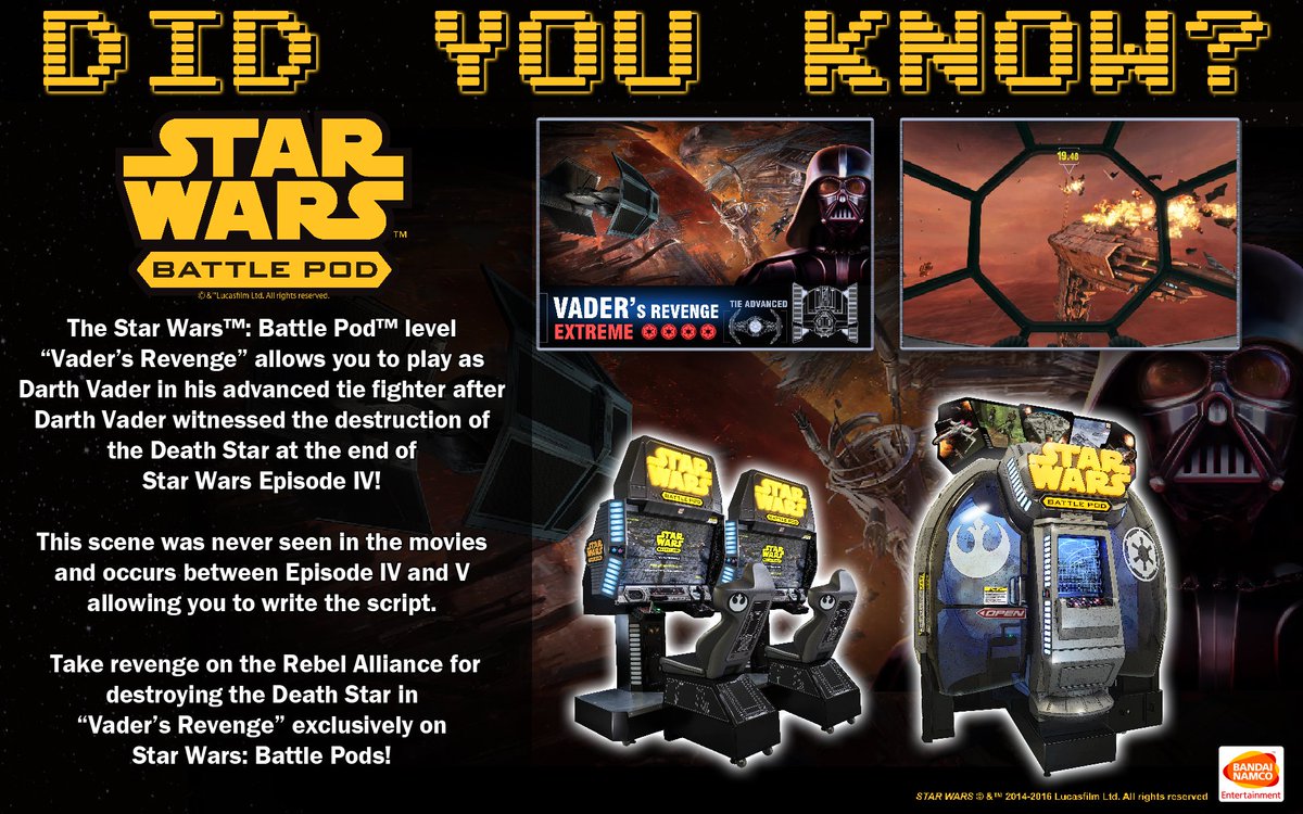 Find where you can play Star Wars:Battle Pod here: bit.ly/1q9C4va
#StarWarsBattlePod #StarWars #arcadegames
