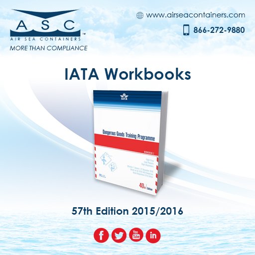 AirSeaContainer's tweet photo. 2016 #IATA DGR Training Workbooks
Get Your Copy: https://t.co/XrDPD7qZrA   
#Hazmat #Shipping #Packaging #Logistics https://t.co/ufoMZrUTO6