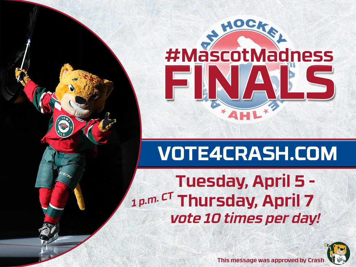 SpikeAtDrake's tweet image. Vote for my pal Crash in Finals of AHL's Mascot of Year contest. Voting ends @ 1pm today! vote4crash.com