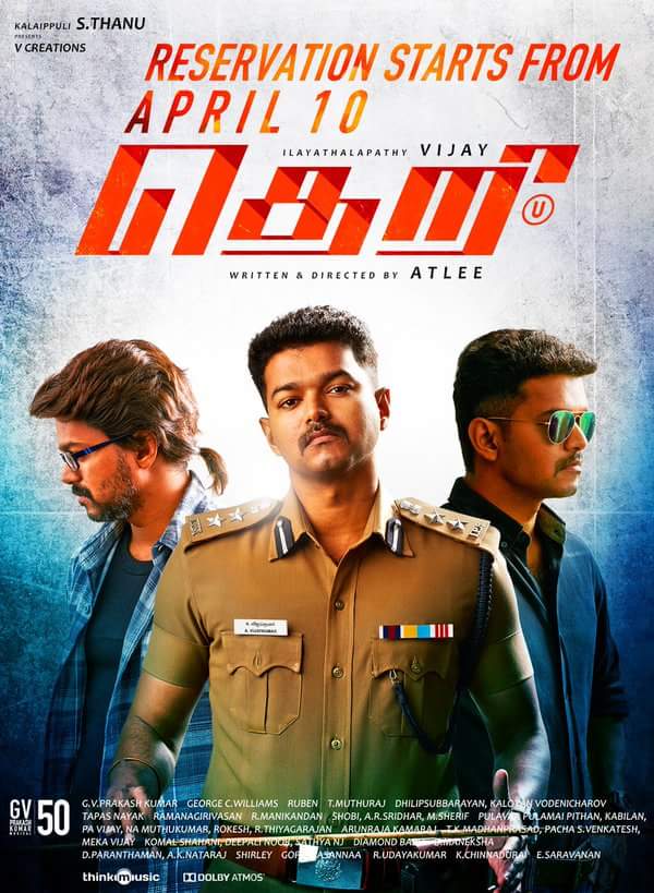 MovifiedSouth's tweet photo. #Mass &amp; #Class #Cop @actorvijay  #Theri Reservations starts from #April10
@Atlee_dir @gvprakash @theVcreations https://t.co/7l1uKWJ3PE