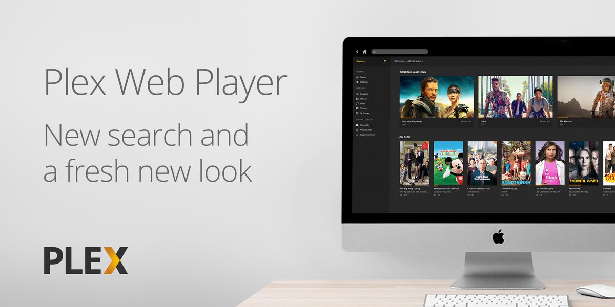 plex's tweet photo. Our web player has gotten an overhaul, complete with dashboard makeover and quick search! https://t.co/TbdwDRiXZa https://t.co/YDO7QVsrRf