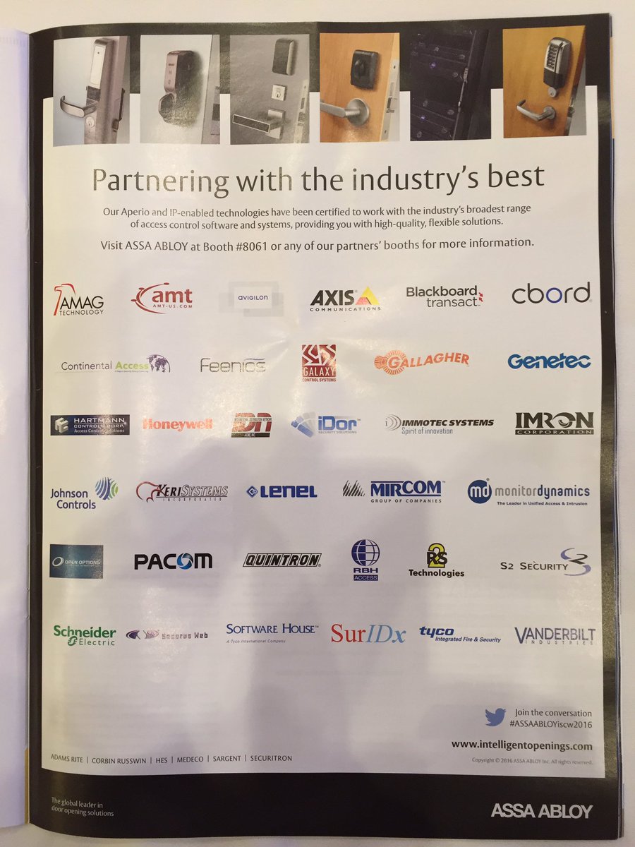 jjcthree's tweet photo. ASSA ABLOY OEM integration partners!
#ASSAABLOYiscw2016 https://t.co/1m8Bd9INmi