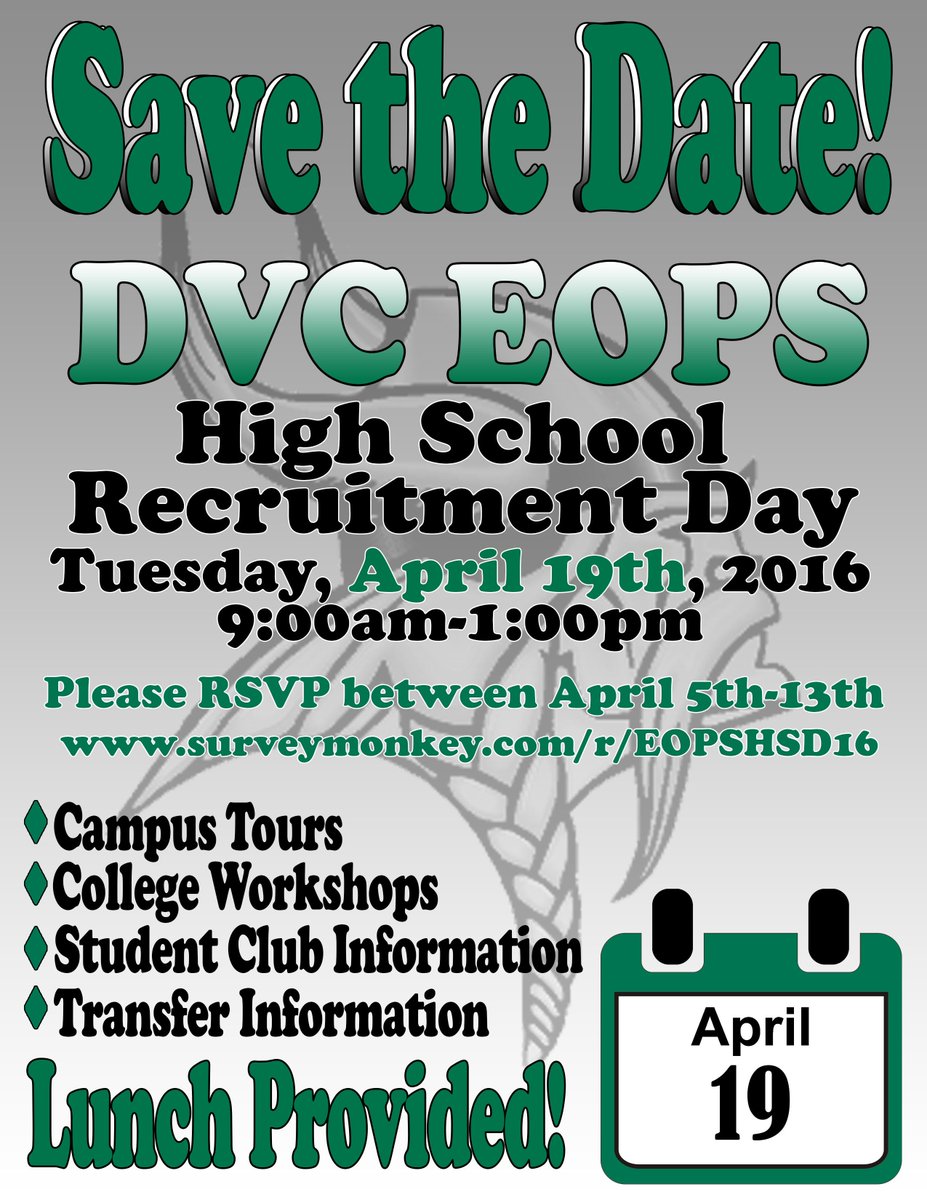 DVC_EOPS's tweet photo. EOPS High school day is April 19th https://t.co/Xf19DsO8xZ