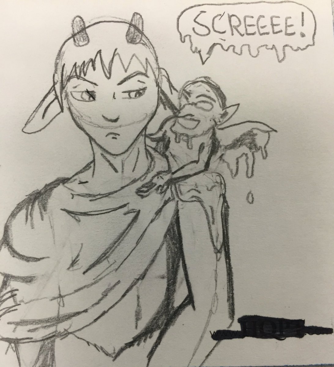 patwalter07's tweet photo. Is that a mud mephit on your shoulder or are you happy to see me? #bokkyn #DungeonsAndDragons #dnd https://t.co/jR4C75fBmT