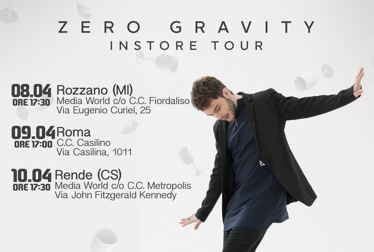 fragolaofficial's tweet photo. Fra pochissimo ci rivedremo! Ecco dove possiamo incontrarci questo weekend 👊🏻 #ZeroGravityInstoreTour https://t.co/vgH4d6nIqr