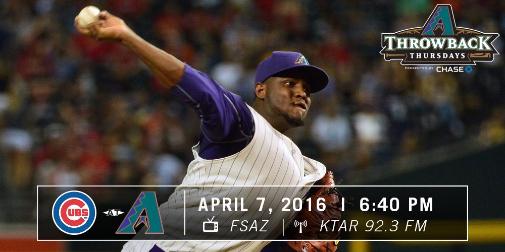 Dbacks's tweet photo. PREVIEW: 2016's first #DbacksTBT, pres. by @Chase, kicks off a 4-game set against the Cubs: https://t.co/Tp8032APyD https://t.co/OzAiYn2P8A