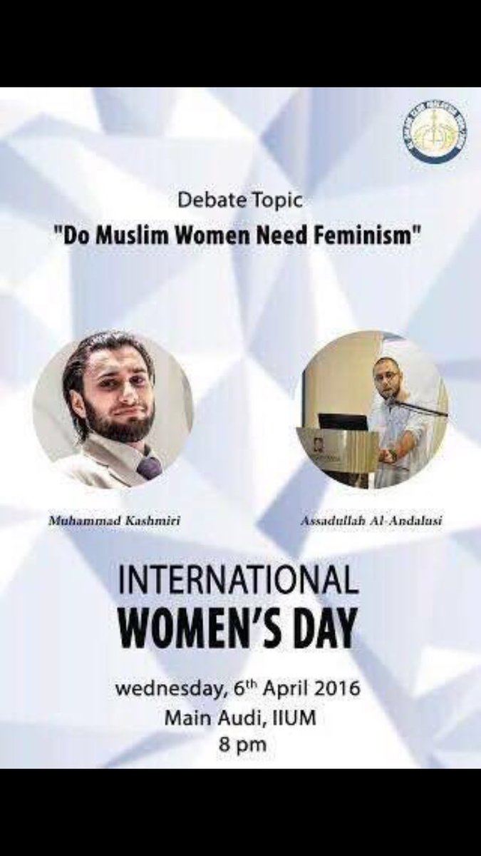ManalOmar's tweet photo. Do #Muslim women need #Feminism ? Apparently, only #men can answer.  #CrossRedLines #women #IWD2016 @sanambna https://t.co/zkYaoW0bC2