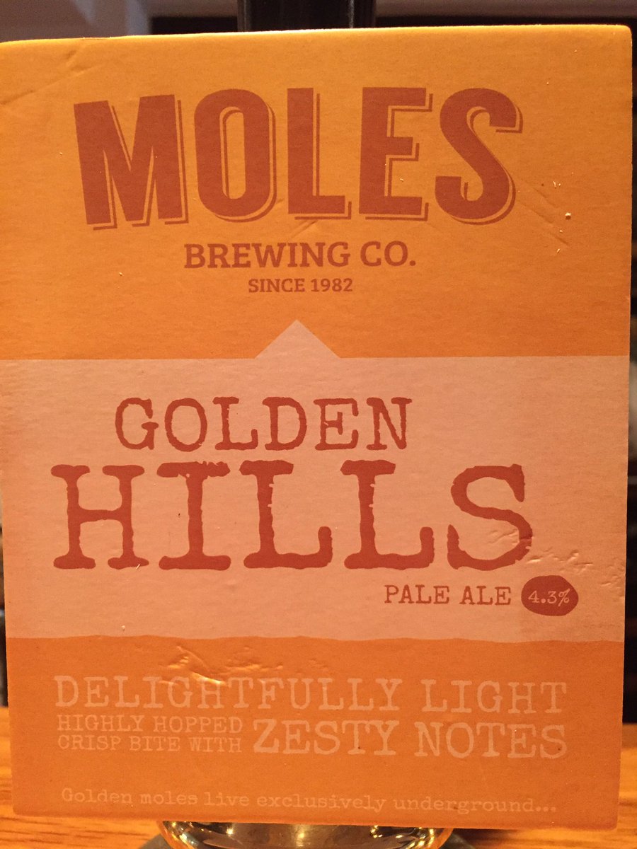 Guest #ale! Golden Hills <a href="/MolesBrewingCo/">Moles Brewery</a> It's the palest of our ales &amp; it's a bit of a treat!!! #perfectpint