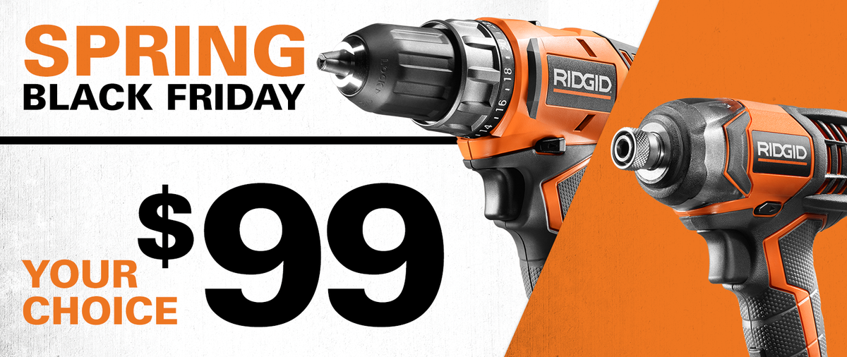 RIDGIDPower's tweet photo. Stop by your local @homedepot and check out our awesome #SpringBlackFriday deal! https://t.co/YTSnCOE3Ln #TeamRIDGID https://t.co/5wpreQ3oNQ
