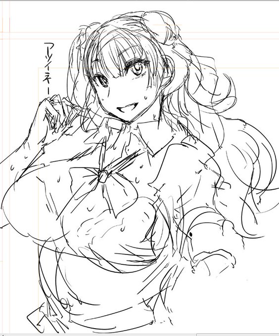 ギャル子ちゃん描いてる 