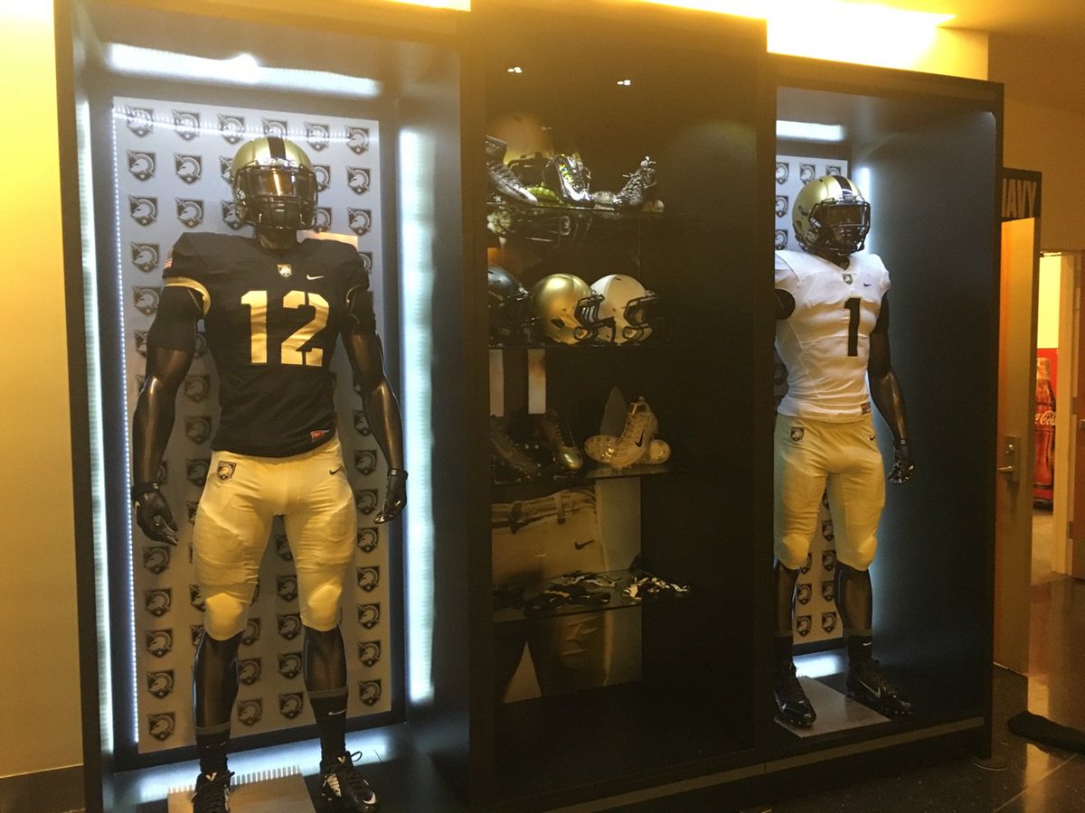 ArmyEquip's tweet photo. Check out the new @ArmyWP_Football #SwagShowcase in the Kimsey Athletic Center! What do you think?!? https://t.co/eOxs08ncIT