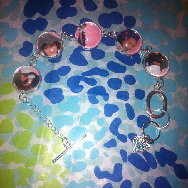 5 photo silver bracelet 16 mm $20