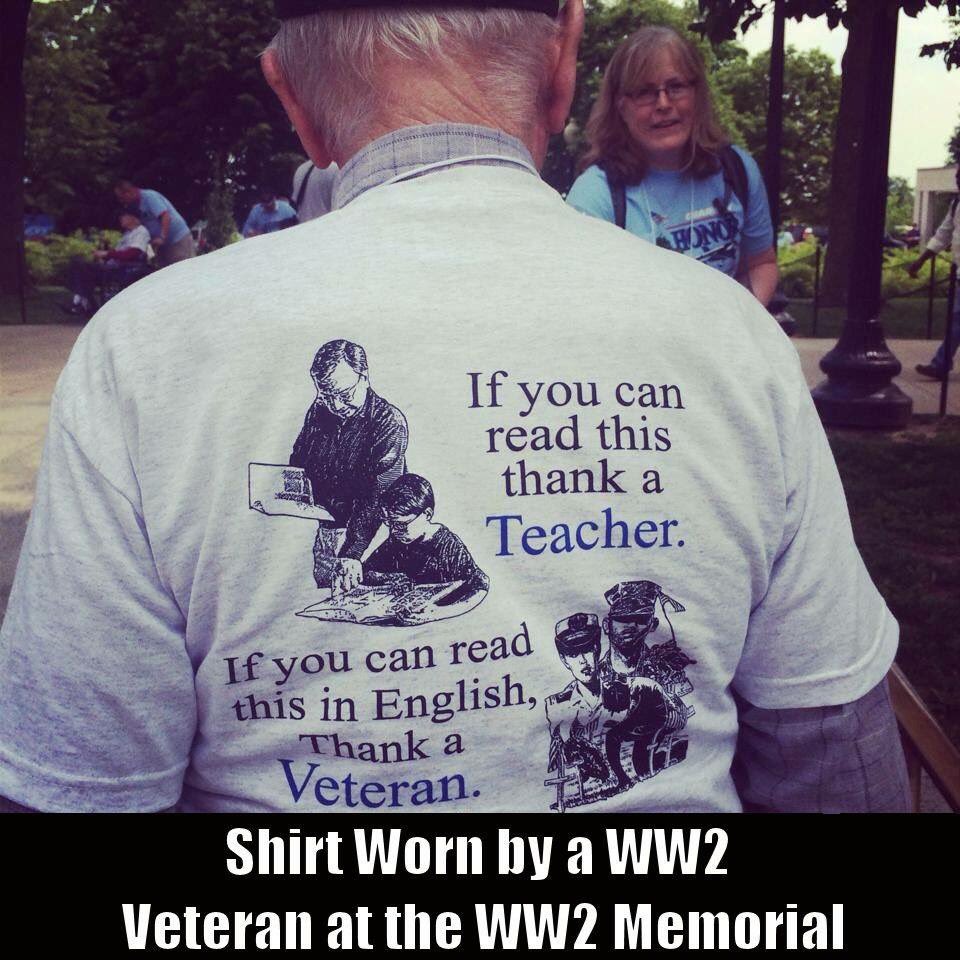 KamVTV's tweet photo. This #veterans shirt says it all! #Trump2016 https://t.co/W848MwAa73