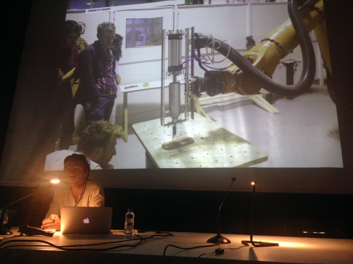 IAAC's tweet photo. #EdouardCabay: a #Machine is a body that transforms things to make them operate. #MachinicProtocols at #IAACLectures https://t.co/gOVys8676A