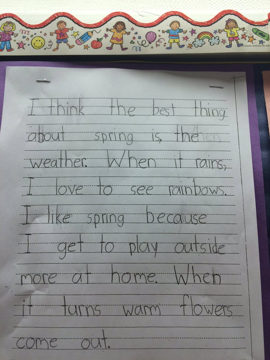 kosanovic_j's tweet photo. First graders in Mrs. Fisher's class share their opinions about Spring. #MontourProud https://t.co/Otr7PgDkG6