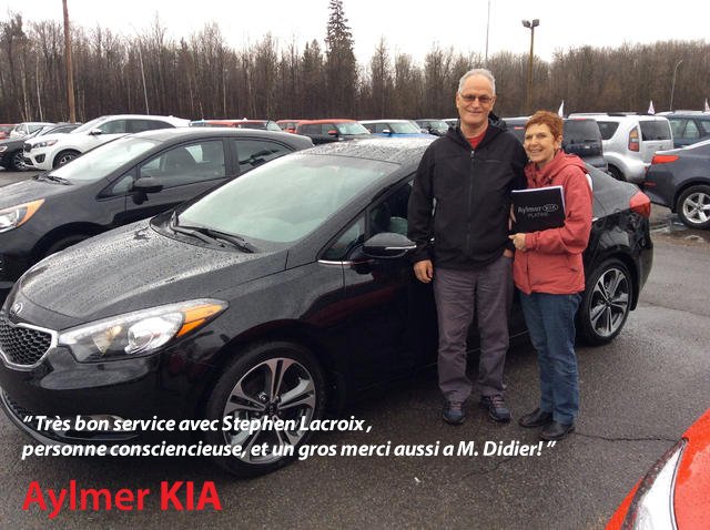 LallierKia's tweet photo. Jacques et Solange sont maintenant sur la route avec leur nouvelle #ForteSX grâce à Stephen et Didier! ❤ #LallierKia https://t.co/JTYTHfqd9l