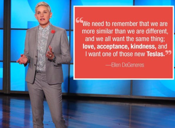 Tesla's tweet photo. 👍🏼 @TheEllenShow https://t.co/nnYOHMtbq3