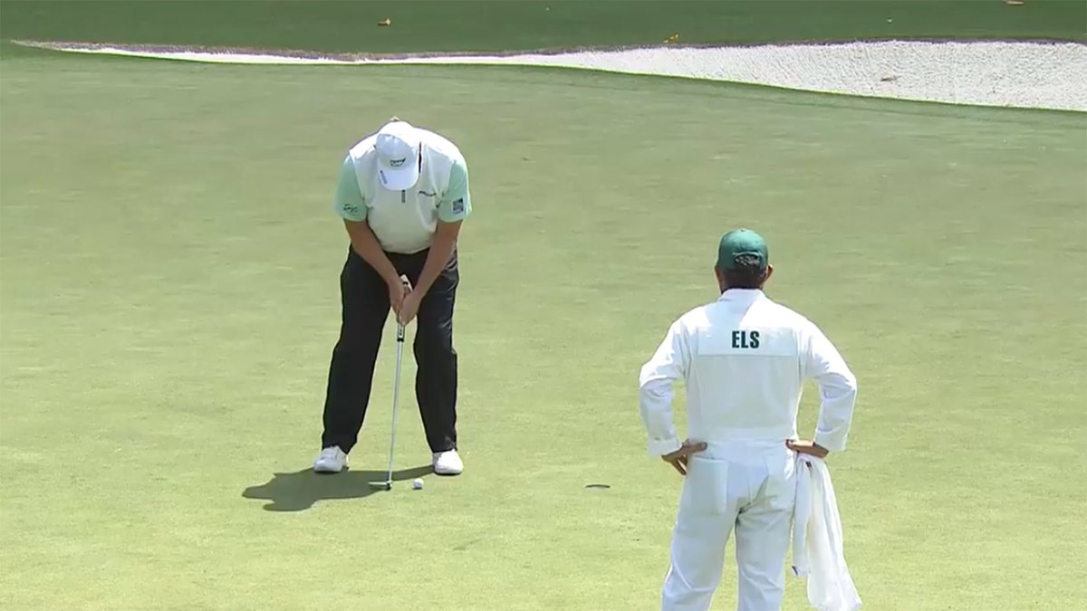 GolfChannel's tweet photo. Be warned. This is not for the faint-hearted. Ernie Els with a 7-putt on No. 1. Watch: https://t.co/r2gEZ5jBy2 https://t.co/BQxGfN4Dnd