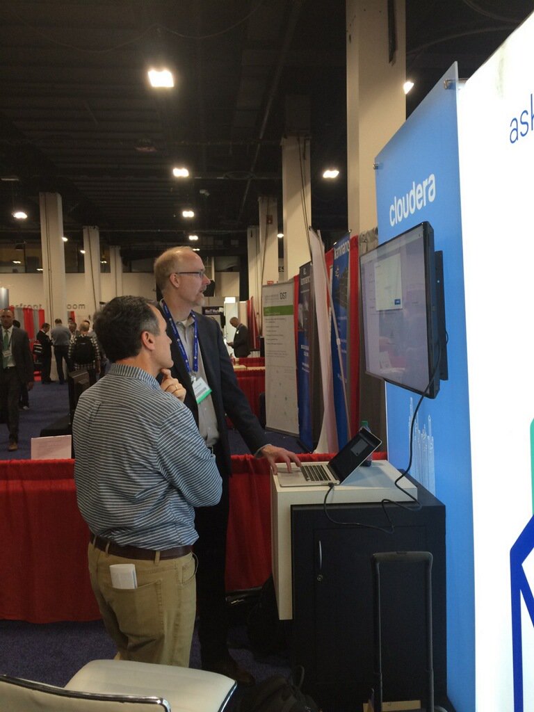 5amsolutions's tweet photo. #5AM's Chief Science Officer @will_fitzhugh with partner #Cloudera at #BioIT16 giving a demo on #5AMSunrise! https://t.co/xANXHvtyxI