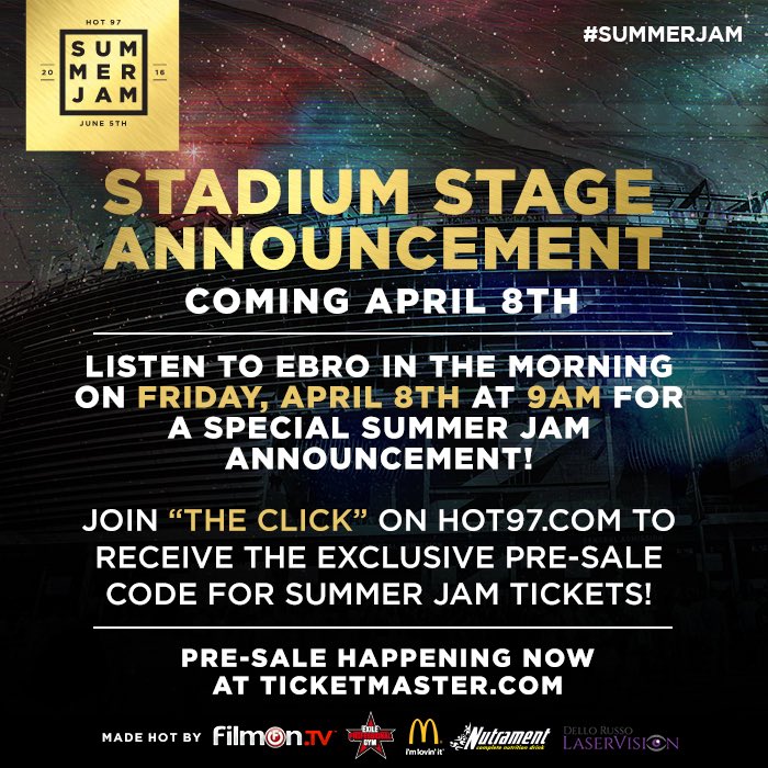 TheELRShow's tweet photo. Tomorrow! 9AM! #SummerJam Stadium Stage https://t.co/IymNXBYIlO