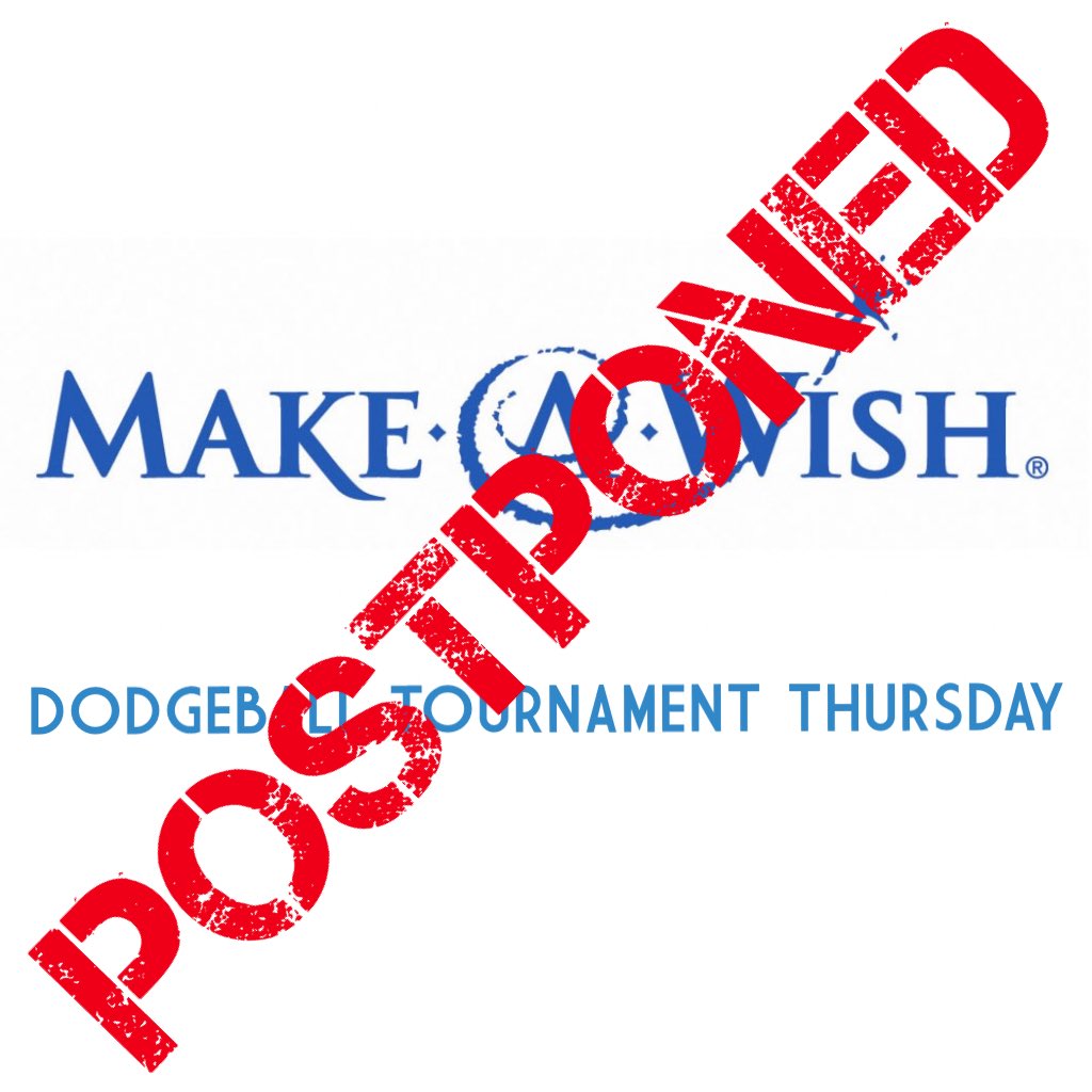 FDU_SAAC's tweet photo. The #makeawish #dodgeballtournamentthursday for #d3week with #fdusaac has been postponed due to inclement weather. https://t.co/yQMax4uLw7