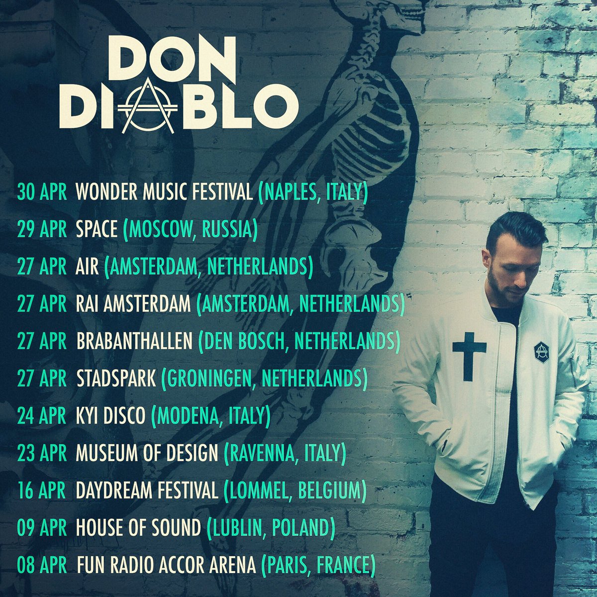 DonDiablo's tweet photo. Will be rockin' France, Poland, Belgium, Italy, Russia and Holland this month! 🔥 #TourLife https://t.co/zAejfAbTi6