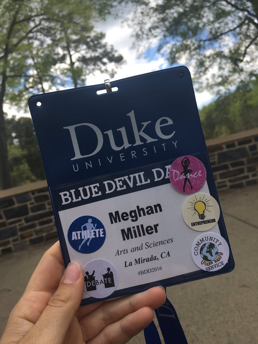 Meghan Miller checking out life as a Blue Devil!! <a href="/DukeU/">Duke University</a> <a href="/dukeadmissions/">Duke Undergrad Admis</a> #bluedevilday #Duke2020 <a href="/meghanire/">m e g h a n</a>