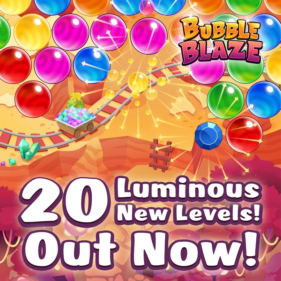 BubbleBlazeGame's tweet photo. Blaze through 20 new levels in the luminous Dusky Village and Match Mines! Update now! https://t.co/SGCBlPJuL0