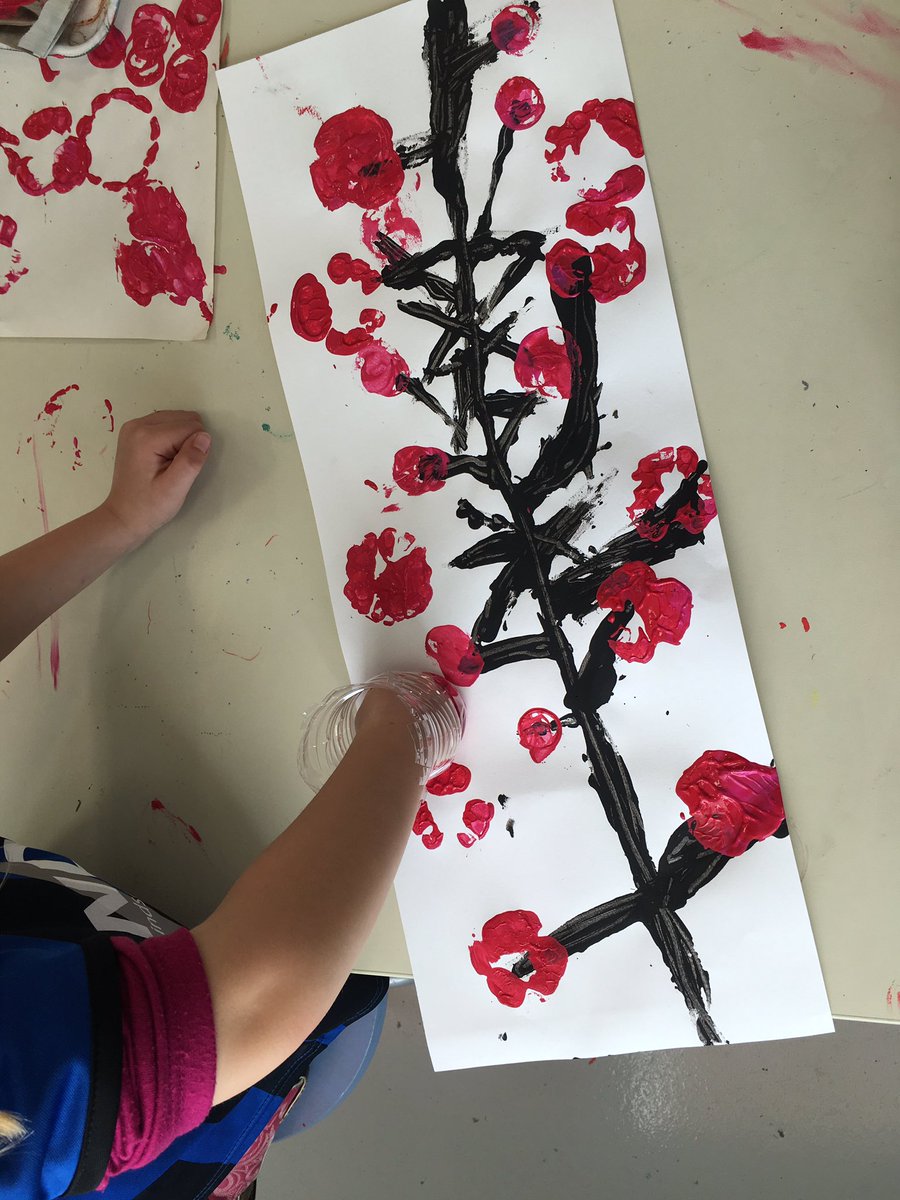 Cherry blossoms! Ask <a href="/DscAPSKinder/">Discovery APS Kinder</a> what method we used to make blossoms. <a href="/DscAPSArt/">Discovery APS Art</a> <a href="/DiscoveryESPTA/">Discovery PTA</a> <a href="/DiscoveryAPS/">Discovery APS</a>