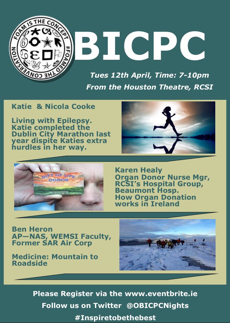 UCDcems's tweet image. #OBICPC night next Tuesday 12th April 19.00h in RCSI and live in YouTube. Looks good! @obicpcnights