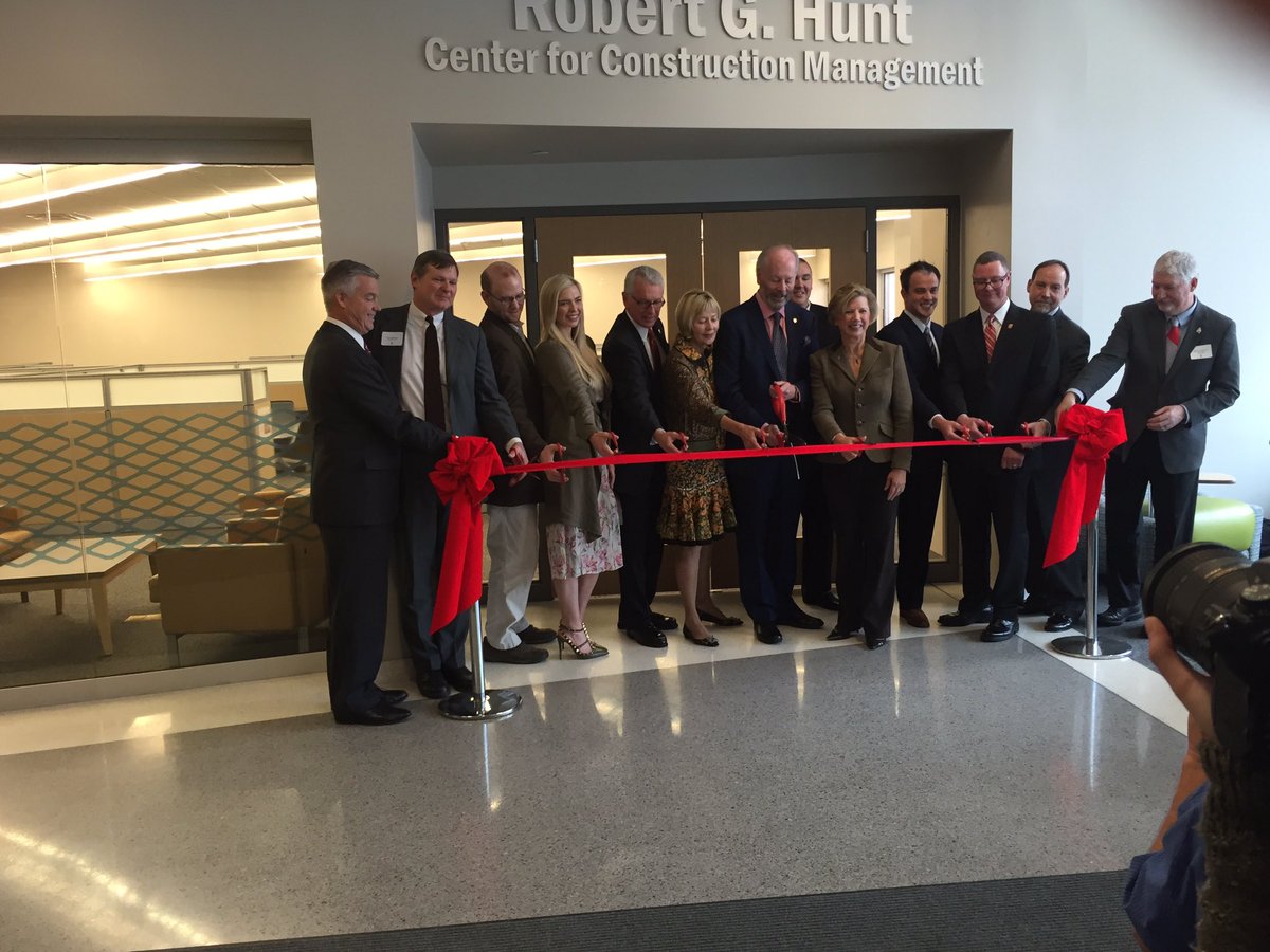 BallStateCAST's tweet image. Robert H. Hunt Center for Construction Management ribbon cutting and dedication!